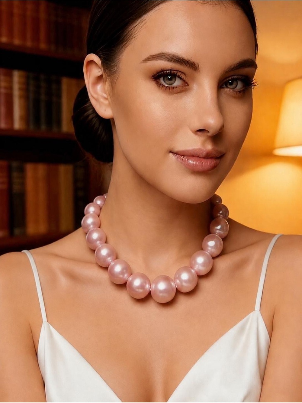 Pink Pearl Collar Necklace